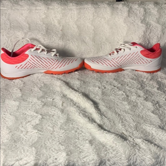 ADIDAS ADIPURE SPORT 2.0 Stylish White and Pink Women's golf Athletic Shoes - Picture 7 of 8